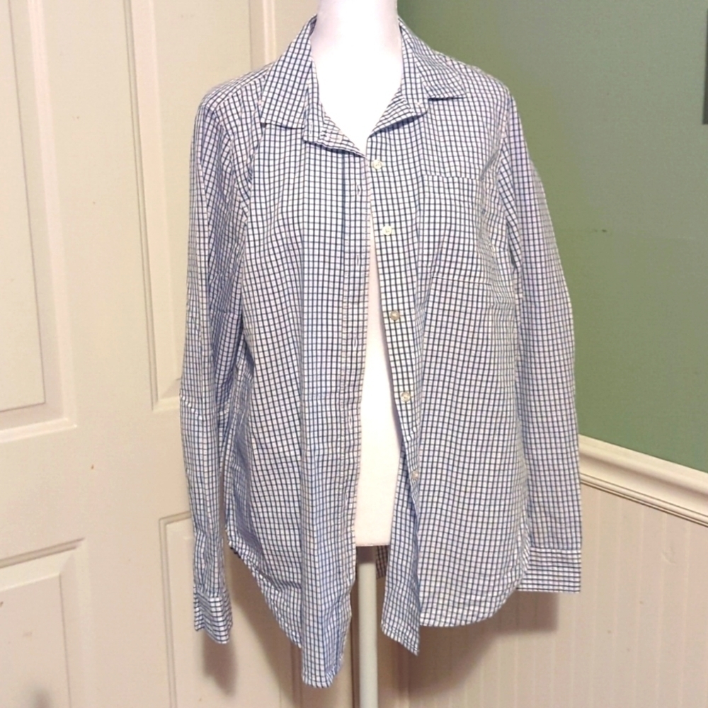 NWT Old Navy Women's Long Sleeve Checkered Collared Shirt Medium